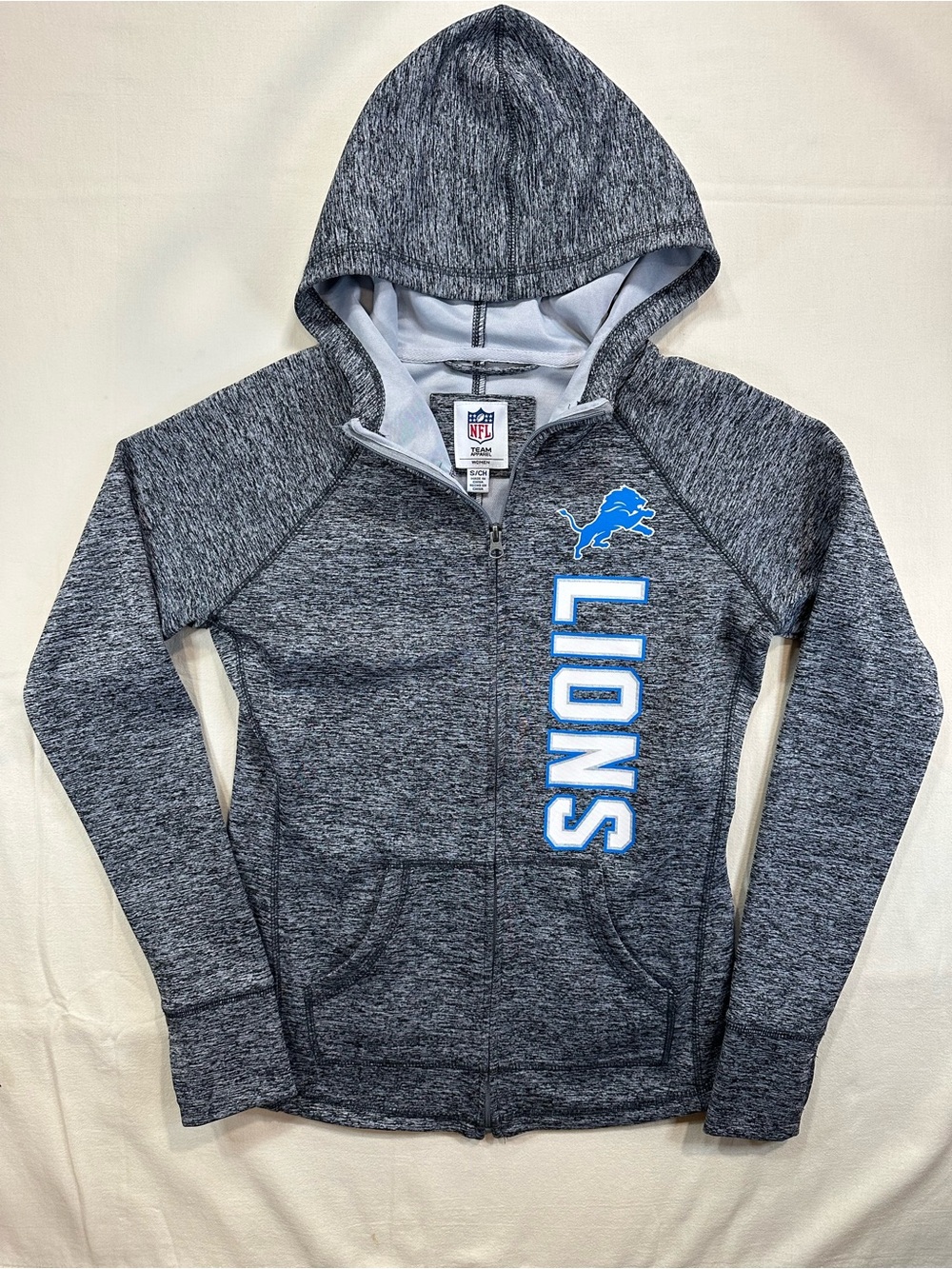 NFL Team Apparel Detroit Lions Full-Zip Hoodie Jacket Women’s Size S Gameday